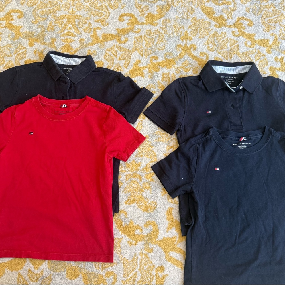 Tommy Hilfiger Kids' Black and Red Polo Shirts